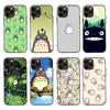 Чехол D-96 Cute Totoro Black Sofe для iPhone 16 15 Plus 14 13 Mini 12 11 Pro 8 6 6S SE 5 XR XS Max Realme C30 C33 C32 9I VIVO V29 V27 V23 Y36