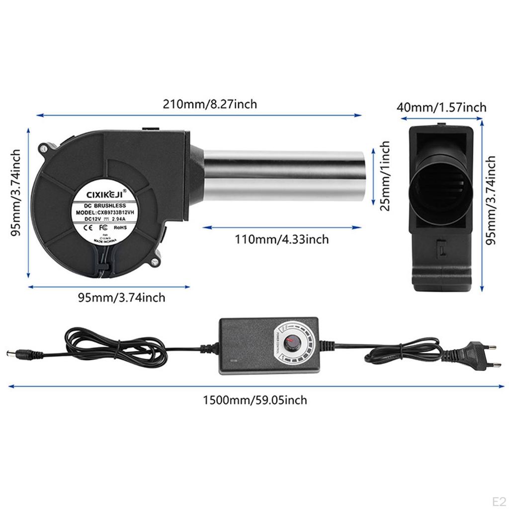 BBQ Blower Fan EU Standard 100240V for Barbecues Fire Bellow Cooking Picnic