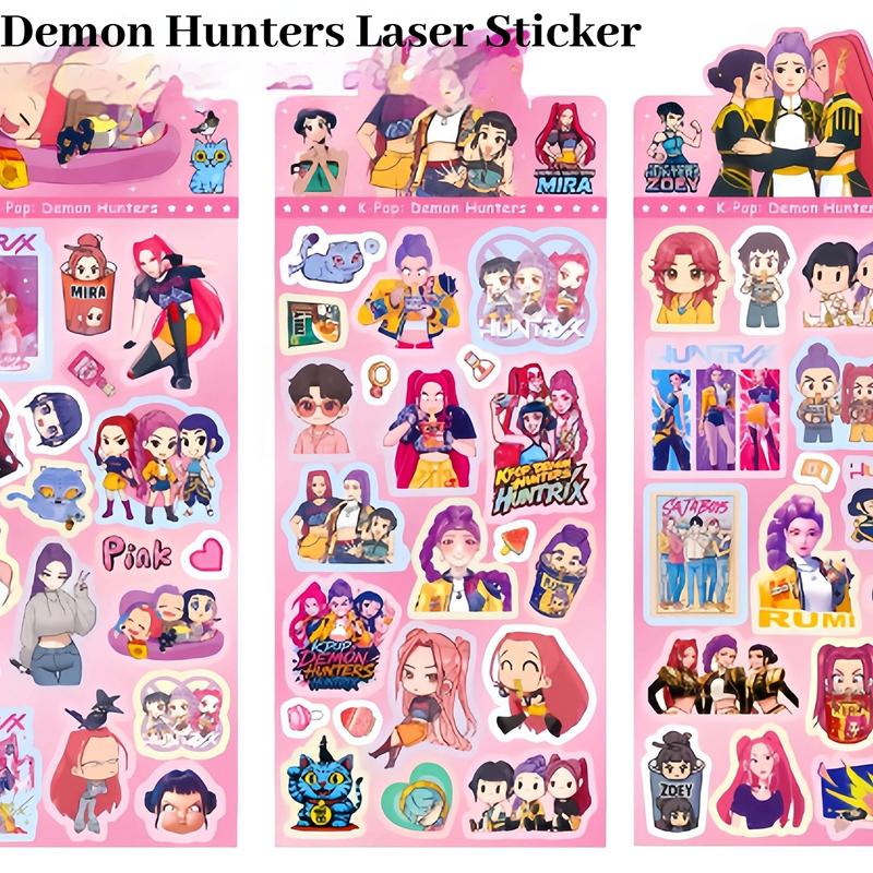 Laser Cut Sticker KPOP Demon Hunters Guka Devil Men's Group for Kids Cute Stationary School Office Art Supplies Decoration