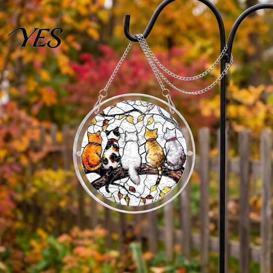 UV Printed Suncatcher Halloween Scary Bat Pumpkin Acrylic Jigsaw Puzzle Suncatcher, Stained Glass Style Unique Sun Catcher Gift Window Hanging