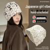 Женская японская ажурная шапка-бини свободного кроя с цветочным узором - Тонкая сладкая шляпа-клош на весну/лето
