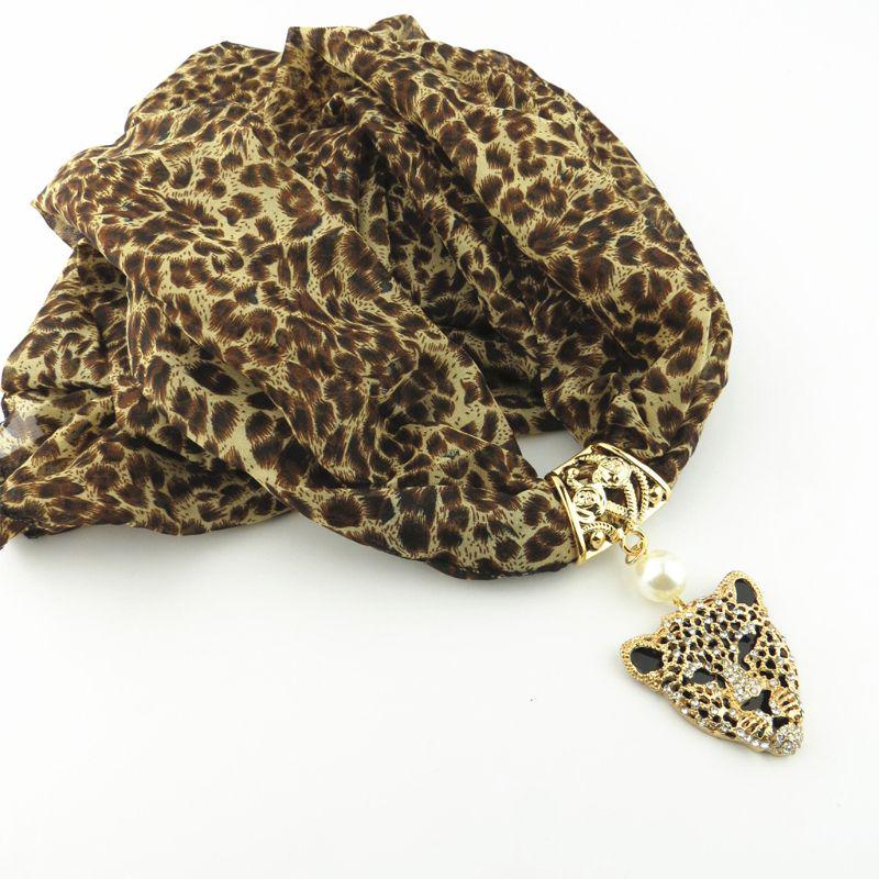 Fashion Brand Leopard Lady Scarf Necklace Pendant Jewelry Scarf