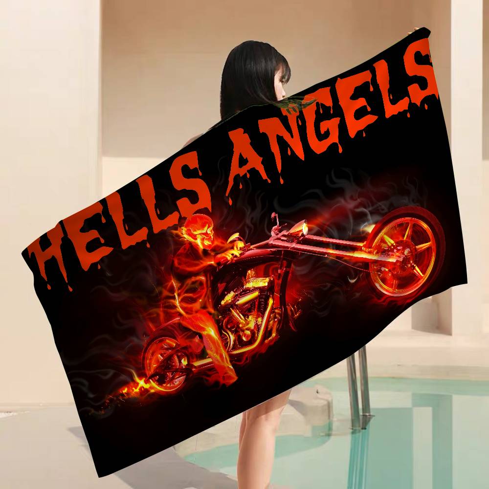 Клуб H-Hells A-Angels Логотип Аниме Пляжное Полотенце для Купания Мягкое Впитывающее Салфетка Детские Подарки для Детей Путешествия Кемпинг Спортзал