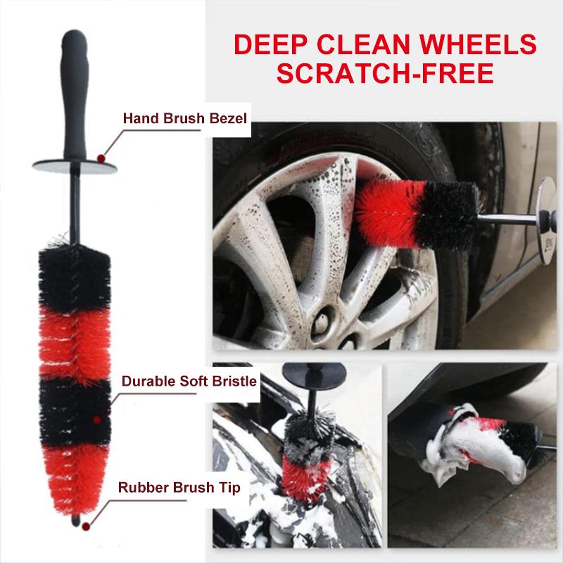 SEAMETAL Car Wheel Tire Brush 360 Degree Bendable Scrub Cleaner Duster Car Tyre Cleaning Detailing Brushes Car Cleaning Tools