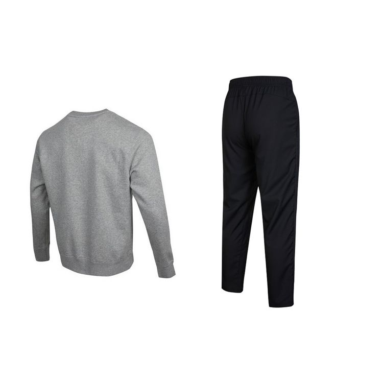 Nike Однотонный свитер с круглым вырезом и толстовка с высокой талией и завязками на талии, прямые повседневные брюки, комплект мужской спортивной одежды BV2663-063+DM6627-010