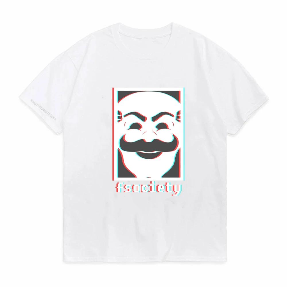 Винтажная забавная футболка Mr Robot унисекс 100% хлопок футболка Fsociety с коротким рукавом футболка хакера F Society Топы гик-футболка Одежда Подарок