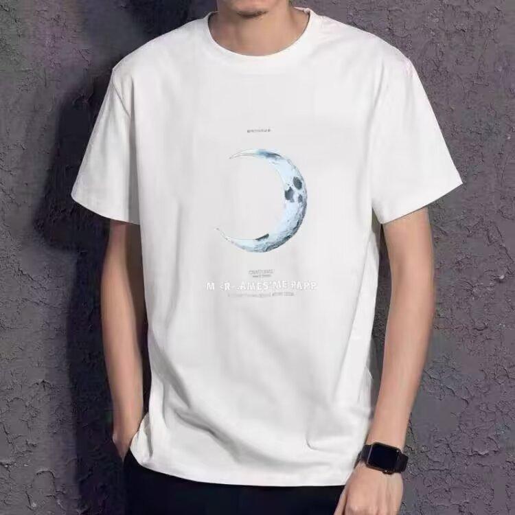 Positive shoulder combed cotton M-5XL men's T-shirt loose fashion versatile tops new