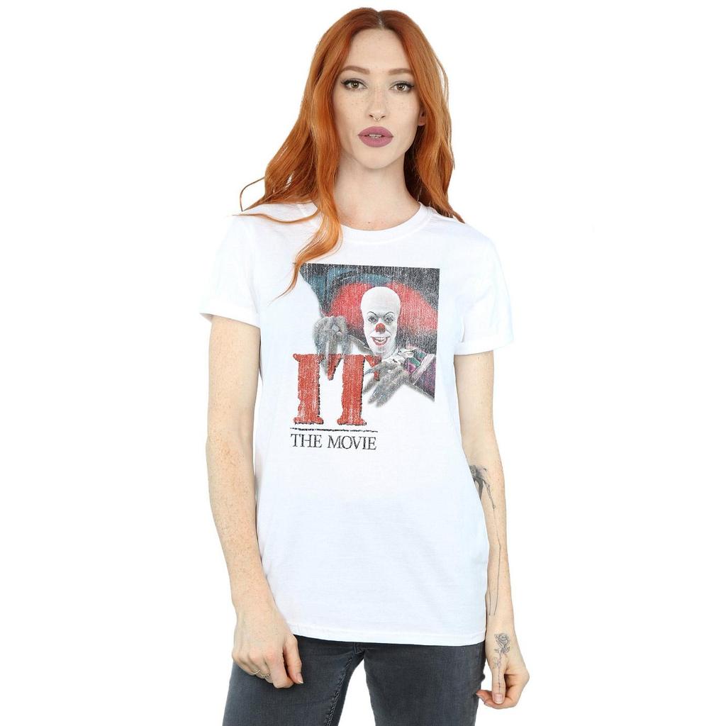 It (1990) Womens/Ladies Distressed Poster Cotton Boyfriend T-Shirt
