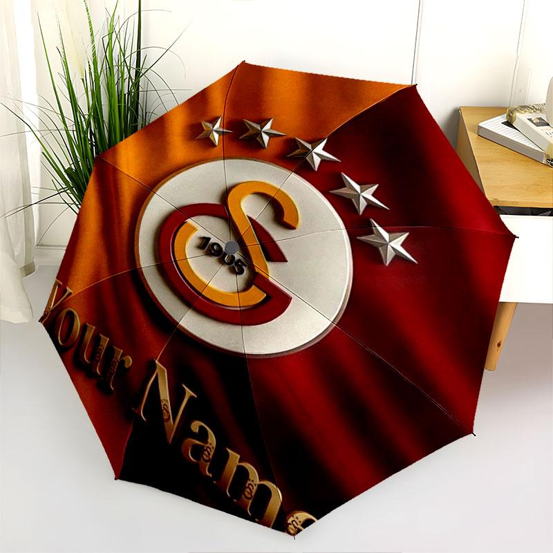 1 шт. Автоматический складной зонт - Узор с индивидуальным именем Galatasaray S, Портативная и складная конструкция с 8 спицами, Рождественские и новогодние подарки