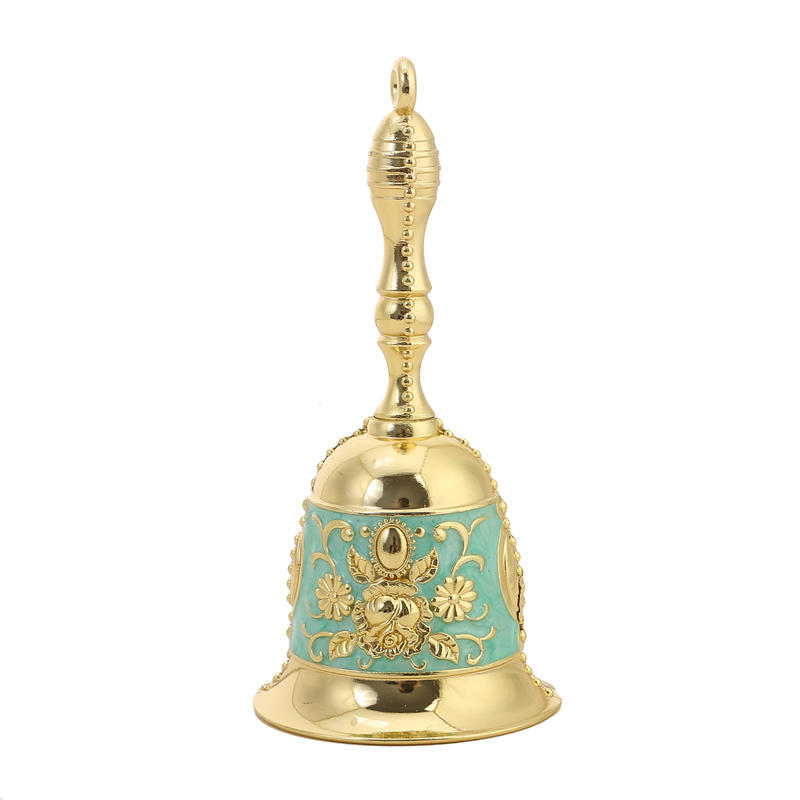 Винтажный колокольчик с ручным приводом для вызова персонала, рождественский расписной колокольчик для украшения свадебных мероприятий
