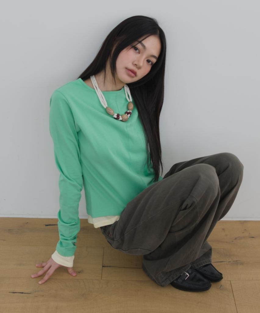 SEASEE Layered Long Sleeve T-Shirt, Green