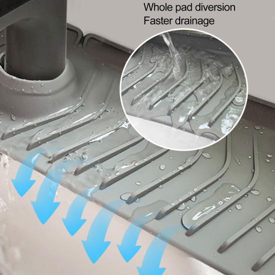 Faucet Drain Pad Easy Installation Convenient Silicone Sink Faucet Drip Catcher Tray for Home Kitchen