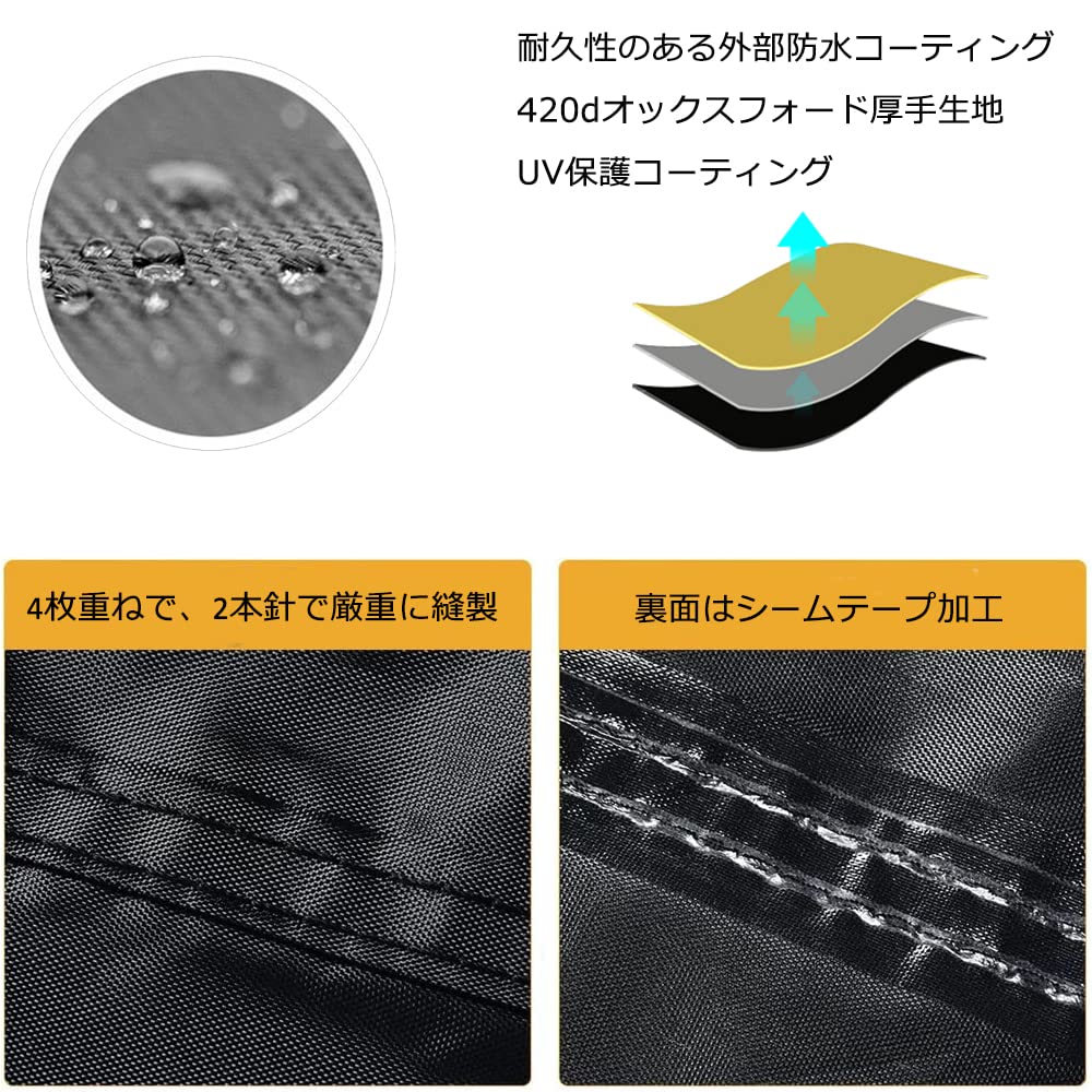 COVERGROUP 420D Durable Thick Motorcycle Large Size Storage Windproof XXXL Cover, (400cc-1000cc), Heat-Resistant, Waterproof, Water-Repellent,