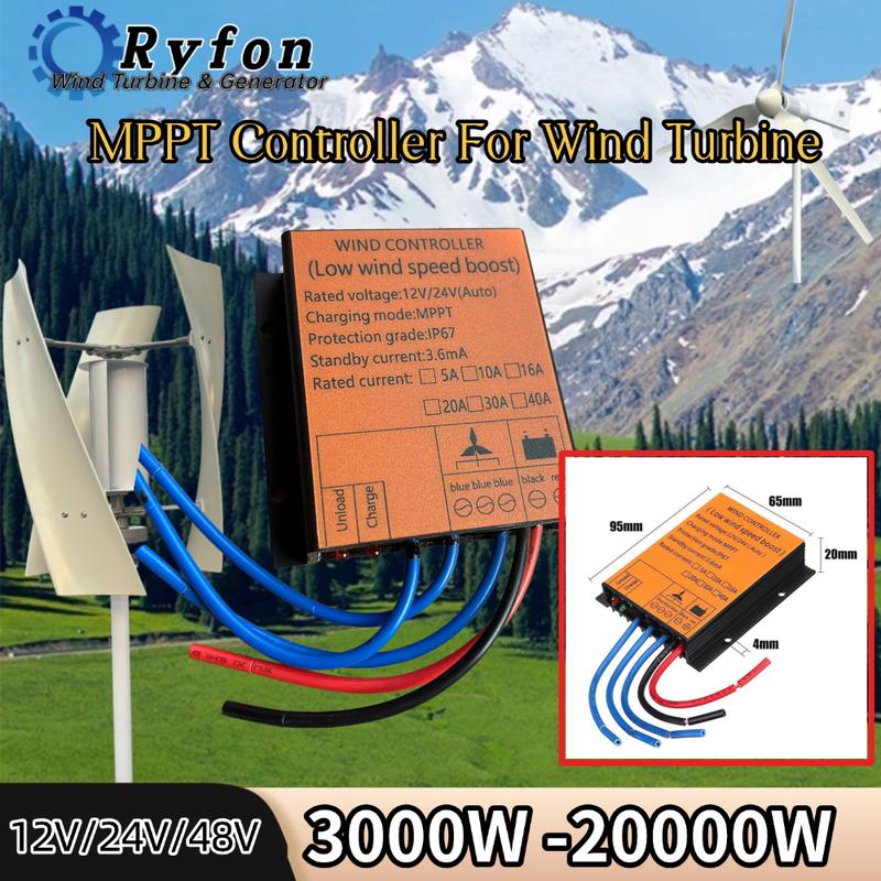 3000W 5000W 8000W MPPT Wind Turbine Controller Wind Power Generating Controller With Overcharging Protection IP67 Waterproof