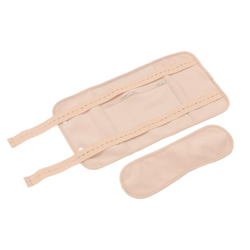 Castor Oil Pack Adjust Strap Double Layers Reusable Washable Castor Oil Wrap for Waist Neck Khaki