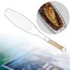 Fish Grilling Basket Practical with Wooden Handle for Camping Shrimp Outdoor Flat