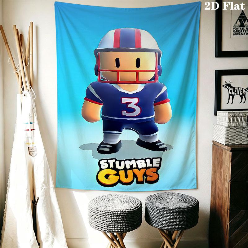 Stumble Guys Sprint Wall Hanging Printed Fabric Blanket Decorative Tapestries for Bedroom Living Room Home Decor