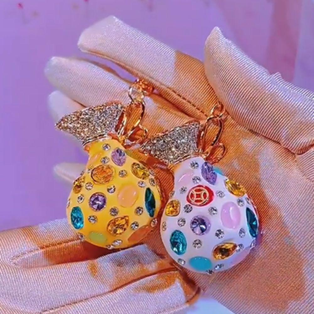 Good Fortune Key Ring Holder Rhinestone Lucky Bag Car Keychain Money Bag Keychain Car Key Pendant