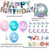 Paper Mermaid Party Decor Ocean Animal Birthday Banner Cake Topper Balloon Set