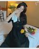 2025 Summer French Retro Tea Break Hepburn-Style Waist-Slimming Black Maxi Dress