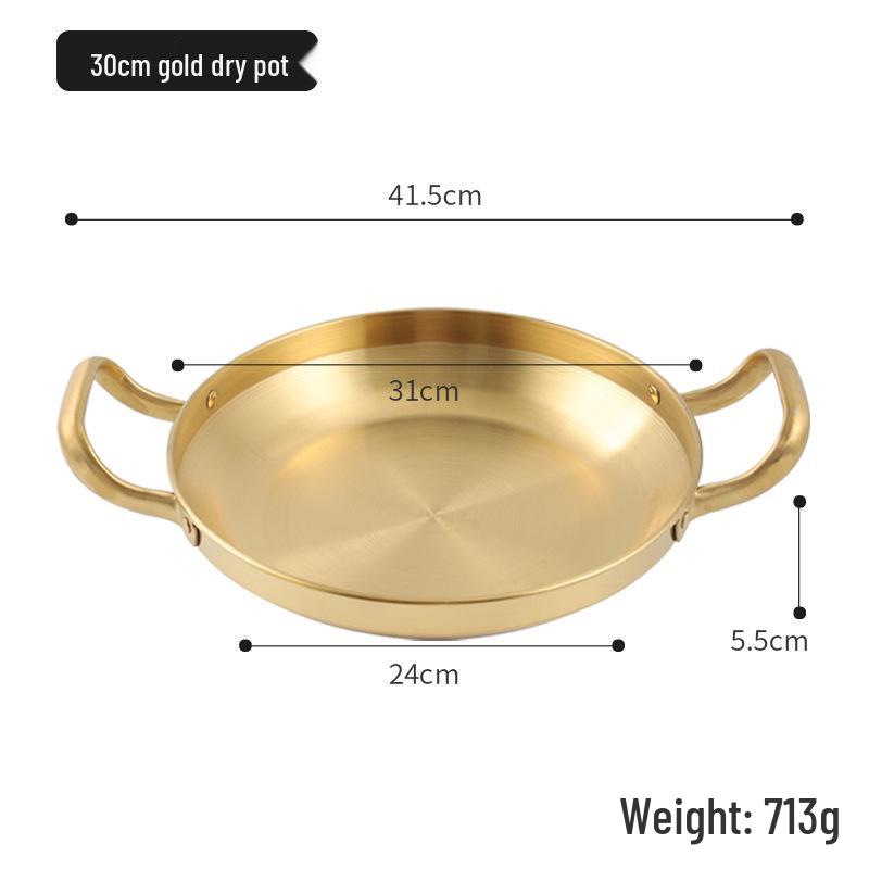 Korean Stainless Steel Double-Ear Hot Pot for Seafood and Rice