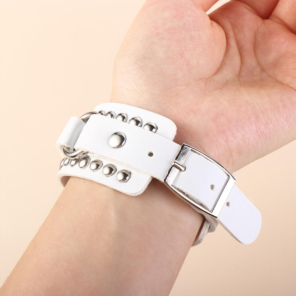Jewelry Accessories Women Wristband PU Leather Bracelet Korean Hand Rope Rivet Chains Bracelets