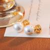 Elegant French S925 Silver Pearl Stud Earrings with Diamond Insets - Double-Sided Wear, Unique INS Style, Niche Design.