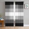 Black And White Gradient Stripes Tulle Curtains For Living Room Sheer Curtain For Bedroom Kitchen Blinds Voile Curtains