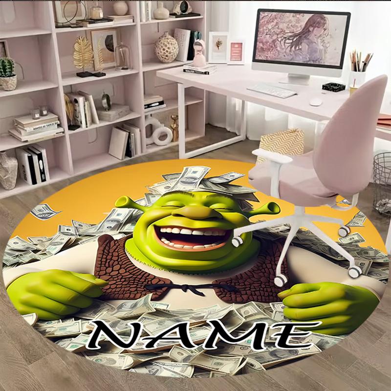 Customizable S-Shrek3 Round Non-Slip Carpet - Ideal for Garden, Picnic, Office, Perfect for Decoration, Suitable For All Seasons