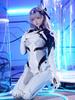 Miccostumes Взрослый Аниме Игра Боевая Форма Крутой и Милый Боди и Трико Белый Женский Костюм, Косплей, Набор, Маскарад, Трансформация, (M)