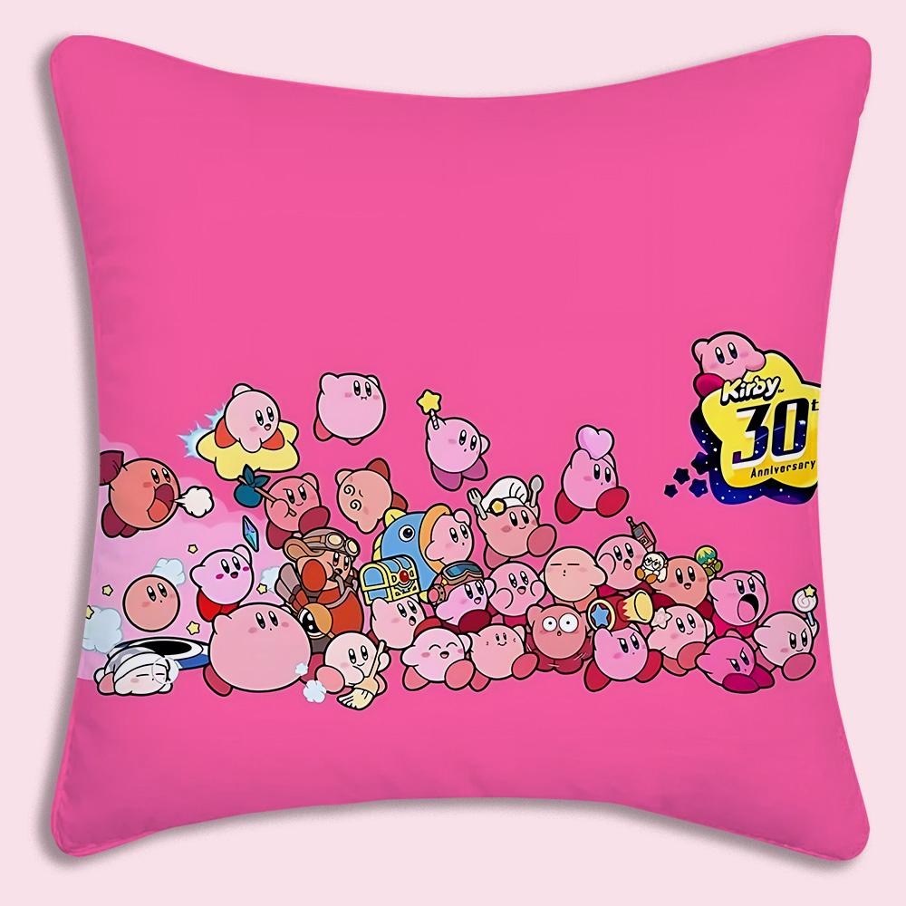 Hot Lovely KKirbies Pillow Covers Cartoon Sofa Decorative Home Doublesided Printing Short Plush Cute Cushion Cover