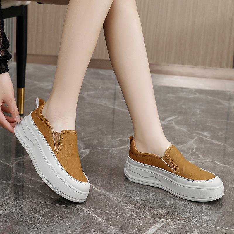 Rd1901 Новые белые туфли, женские весенне-летние туфли с поднятой подошвой, универсальные однослойные туфли, износостойкие повседневные туфли