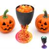 Halloween Skeleton Candy Bowl Rose Skull Hand Dish Holder Gothic Home Decoration for Home Bar Office Desktop Decor