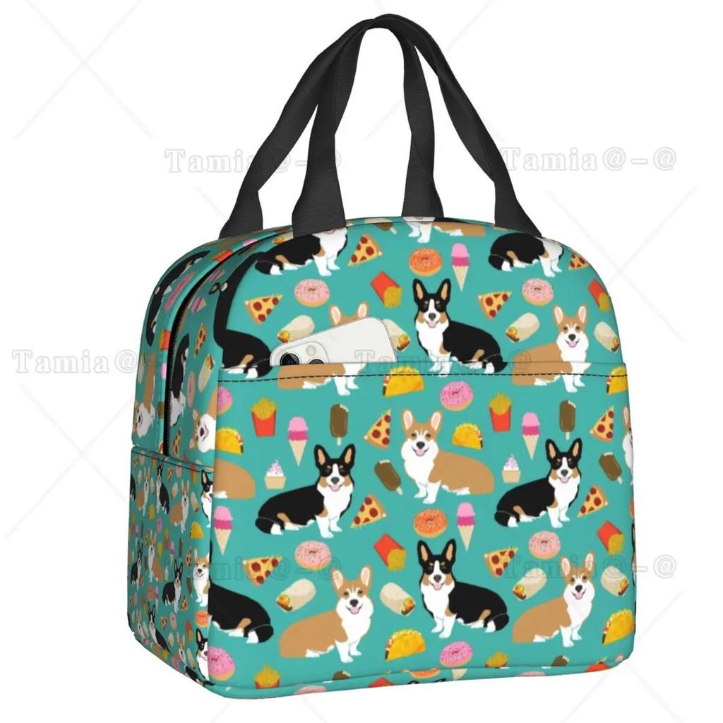 Кофе Welsh Corgi Dog Многоразовые ланч-боксы для женщин Водонепроницаемый охладитель Термосумка для еды Изолированная сумка для обеда для детей Школьники