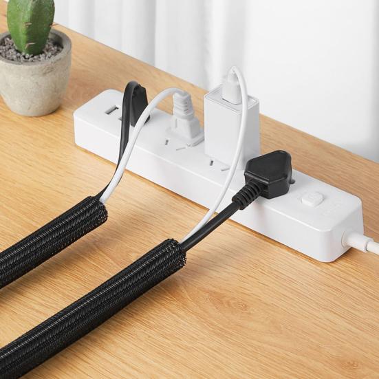 Yousheng 2M плетеный кабельный рукав расширяемый телевизионный компьютерный кабель питания управление самообматывающийся разделенный проводной жгут трубка защитная обертка шнура