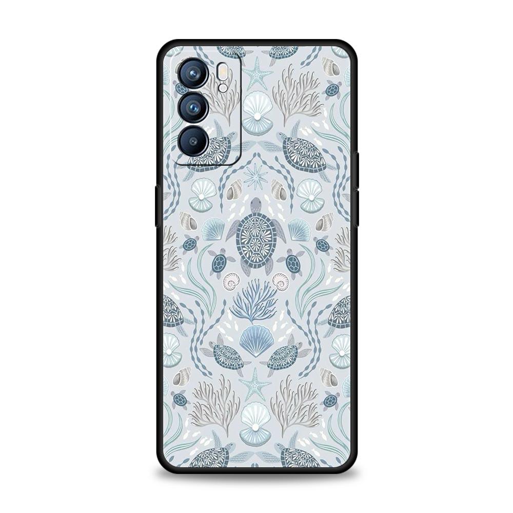 Морской Пляжный Ракушка Водоросли Чехол Для Телефона Для Oppo Reno 13 12 11 10 7 F Find X5 X6 A98 A80 A79 A78 A57 A54 A31 A17 Pro Мягкий ТПУ