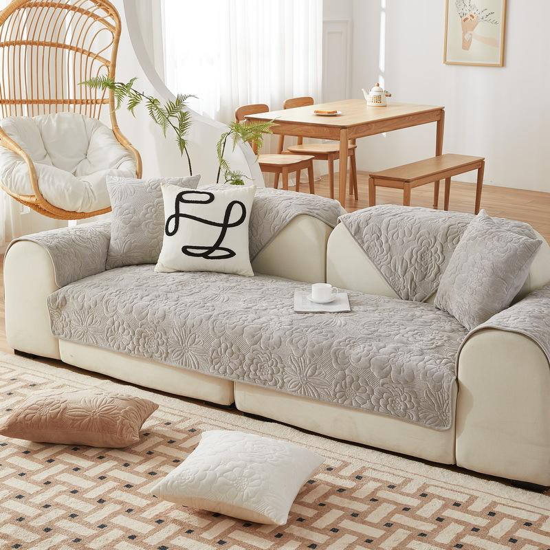 Simple Winter Sofa Cushion Winter Super Soft Short Plush Seat Cushion Cushion Cover Towel Sofa Cover Non-Slip Thickened