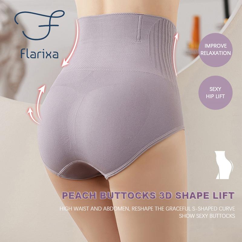 Flarixa Seamless Women's Panties High Waist Flat Belly Panties Body Shaping Underwear Comfort Postpartum Abdominal Pants Briefs