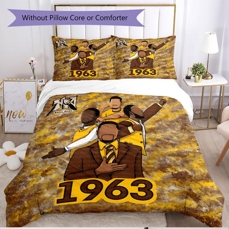 3pcs Duvet Cover Set (1*Duvet Cover + 2*Pillowcase, Without Core), Iota Phi Theta Print Soft All‑Season Bedding Set, Home Bedroom Decor Gift