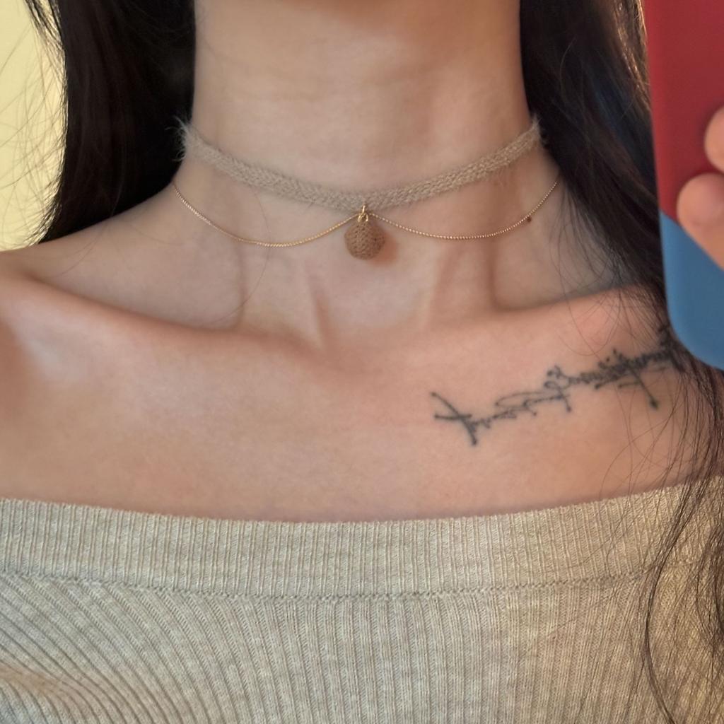 Волосатая кофейная роза колье шея цепочка женская осень и зима простая ключичная цепочка высокого класса изящный воротник прилив