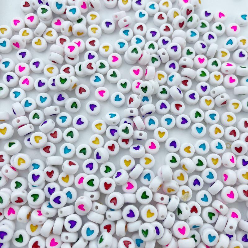 Акриловые цветные бусины в форме персикового сердца 4x7 мм, круглые бусины в форме сердца для DIY ювелирных аксессуаров