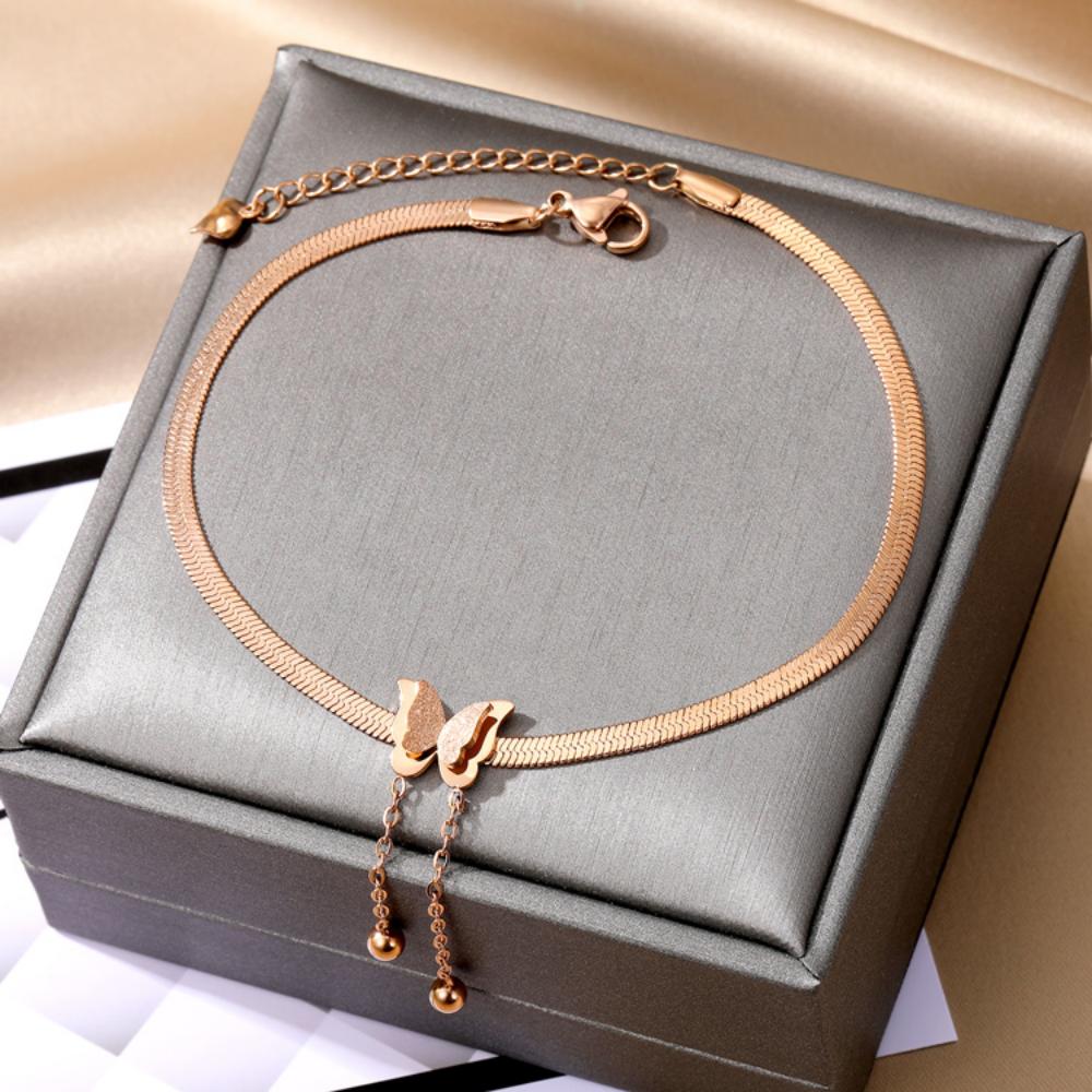 Tassel Snake Bone Chain Bracelet Charming Girl Fashion Butterfly Bracelet Gold Elegant Versatile Party Gift Jewelry