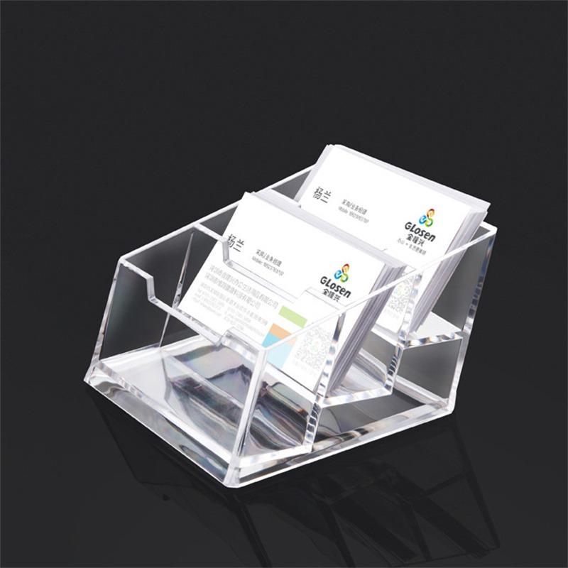 Card Storage Box Business Transparent Plastic Single Double Box Card Case Three-Layer Name Card Pedestal Desktop Card Pedestal
