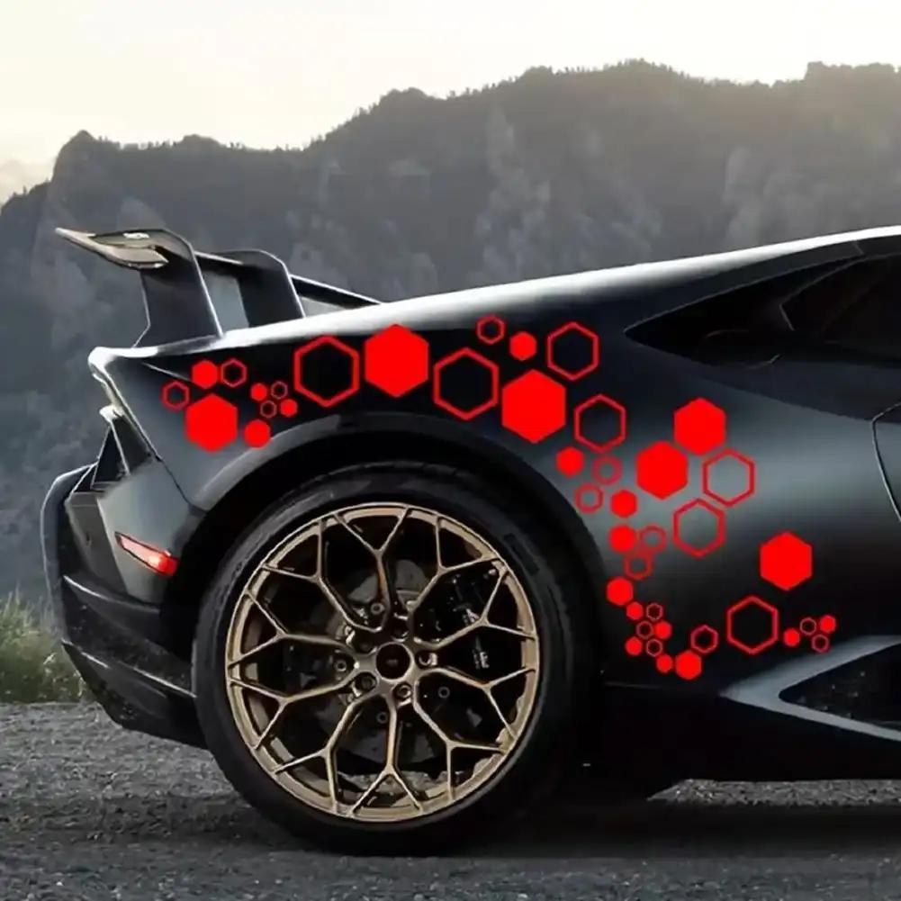 52 шт. сотовых автомобильных виниловых наклеек, большие и маленькие комбинированные шестиугольные наклейки, сделай сам, крутой стиль кузова автомобиля, украшение в открытом стиле