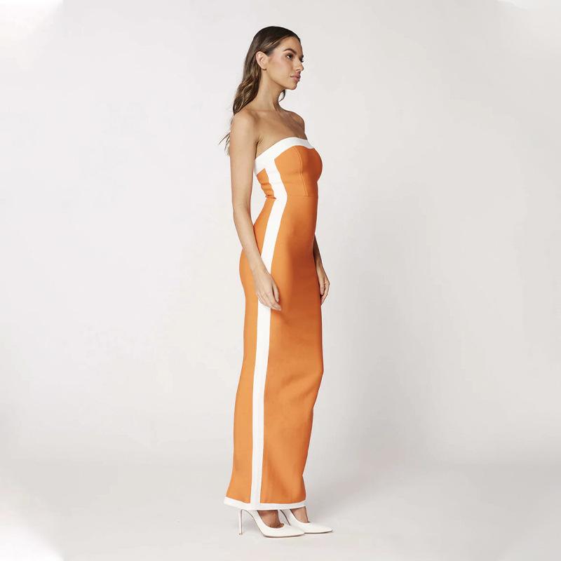 Элегантное вечернее платье-бандо в европейском и американском стиле