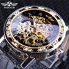WINNER Watch Fashion and Leisure Classic Popular Rhinestone Hollow Manual Mechanical Watch.