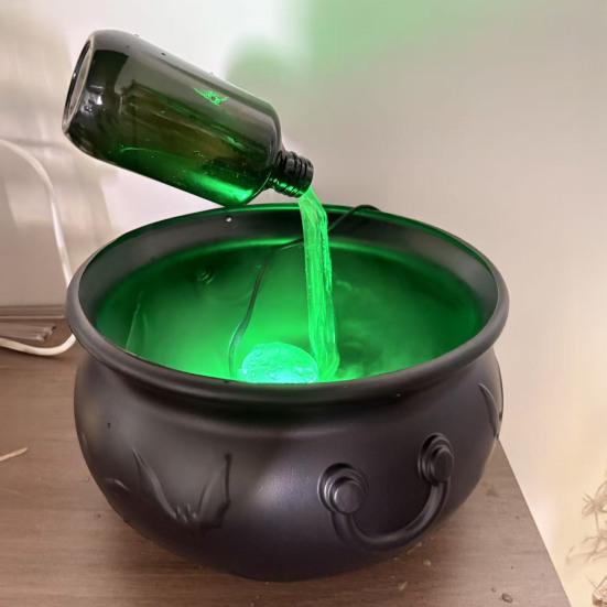 Набор плавающих зелий своими руками Хэллоуинская декорация Ведьмин котел и генератор тумана Жуткая винтажная черная чаша для декора вечеринки «Фокус-покус» Домашний декор для каминной полки