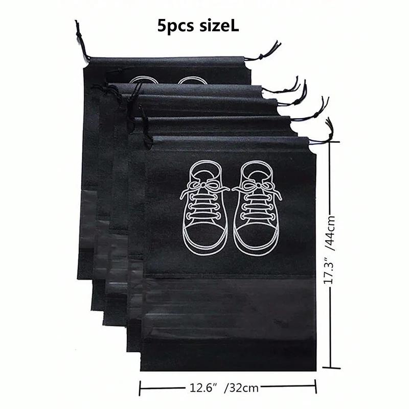 5 Pack Portable Travel Shoe Bag, Space-saving Dust-proof Storage Bag