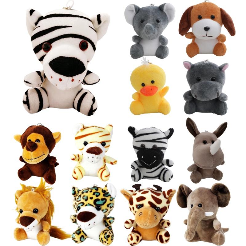 Оптовые куклы-игровые автоматы с лесными животными, плюшевые игрушки «Тигр и лев» четыре дюйма, брелоки, украшения и аксессуары, плюш, ПП хлопок, настраиваемые)