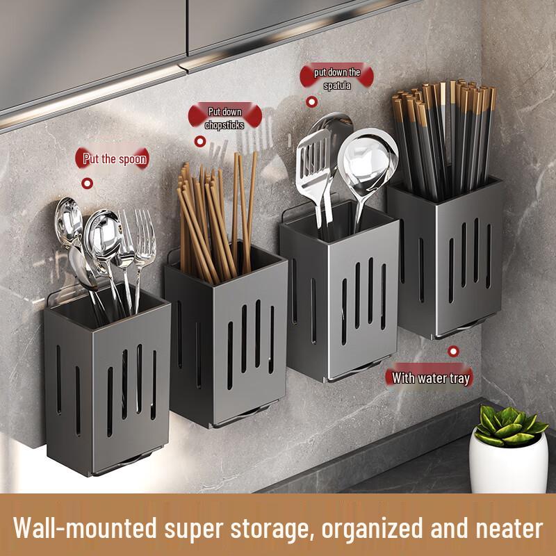 Wall-Mounted Draining Chopstick Holder